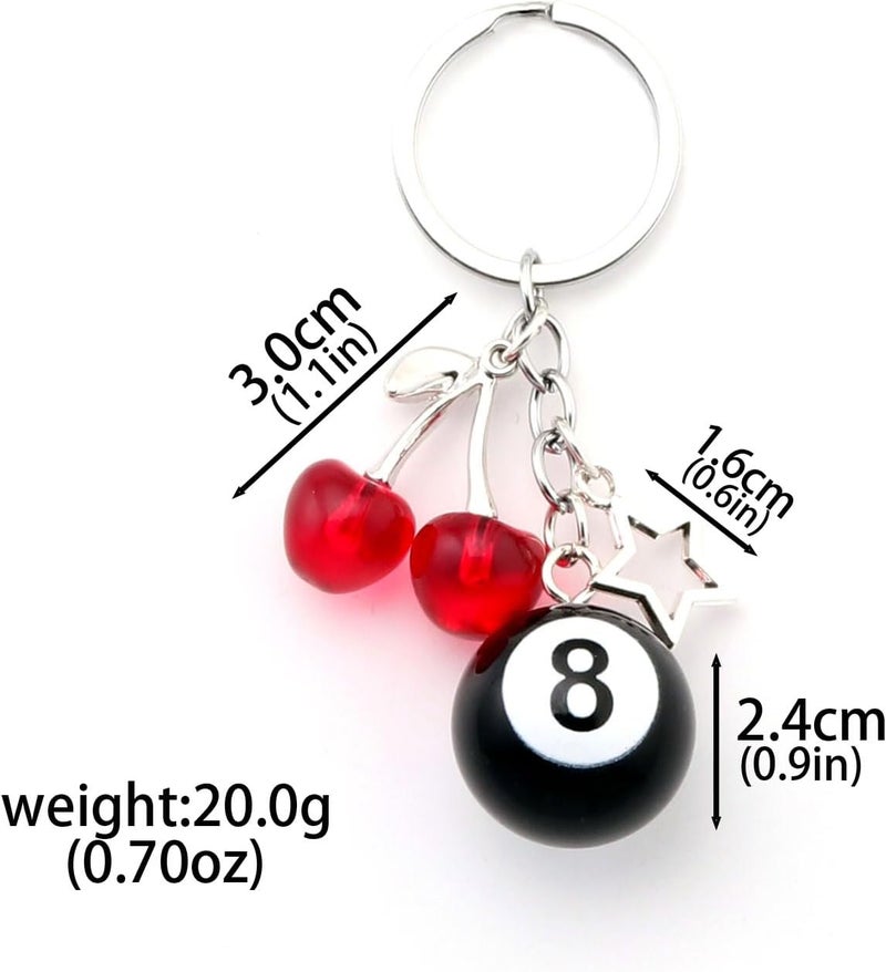SORGERLY 8 Ball Dice Charm Keychain - Cute Bag Purse Handbag Accessories - Y2K Aesthetic Key Chain for Women Men - Image 3